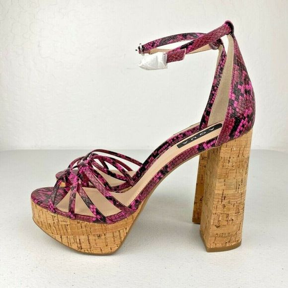 Aqua Milo Platform Heels Shoes Snake Print 10 New - Picture 10 of 11